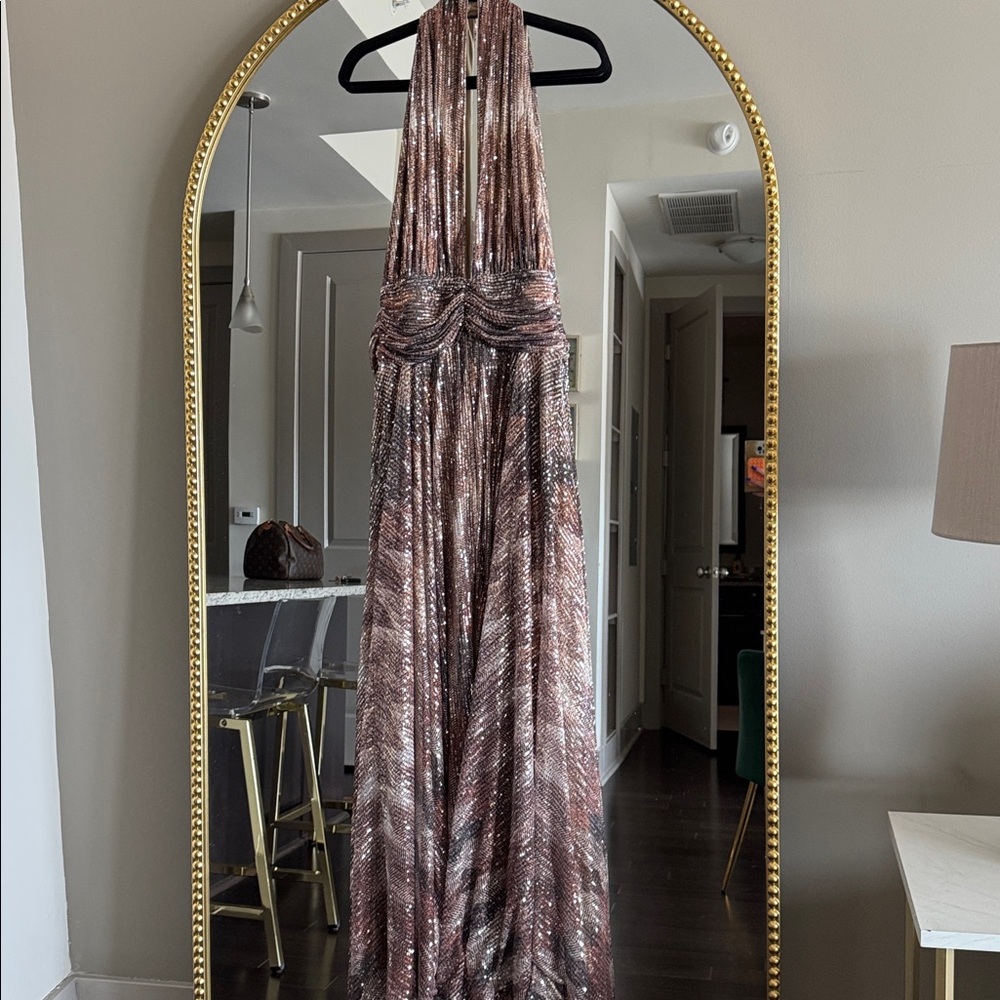 Ramy Brook Metallic Brown Maxi Dress - Picture 2 of 13